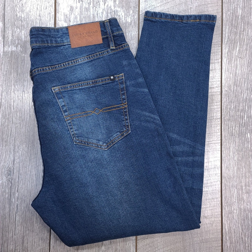 Lucky Brand Athletic Slim Jeans Mens Size 42x30 Blue Medium Wash Denim
